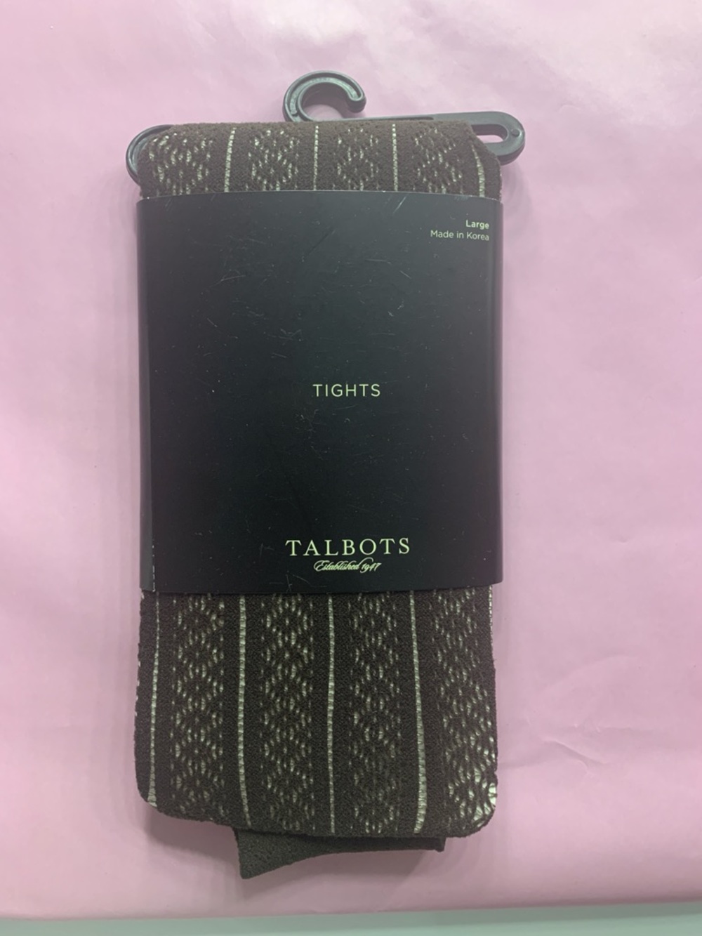 Talbots Brown  Patterned Tights. Size L.